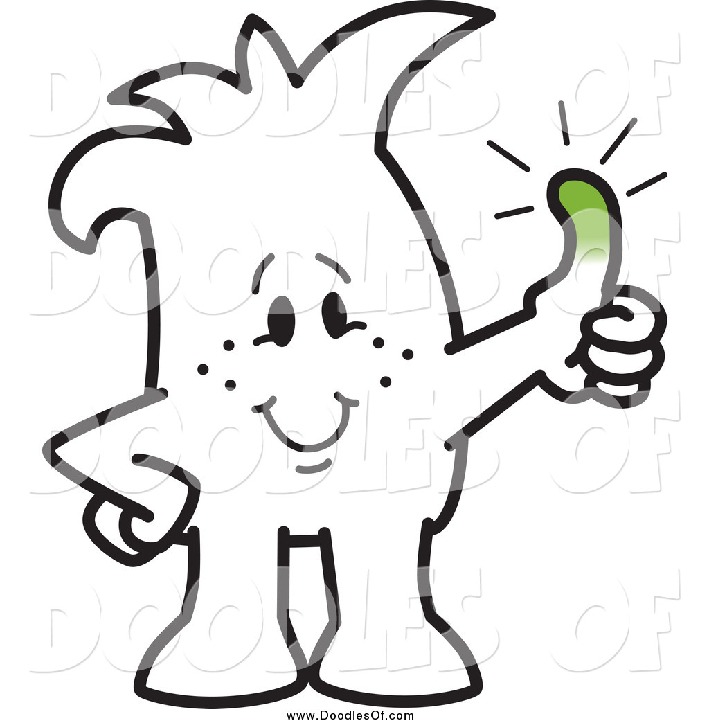 1024x1044 Vector Clipart Of A Squiggle Guy Holding Up A Green Thumb