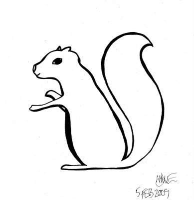 389x400 Squirrel Drawing