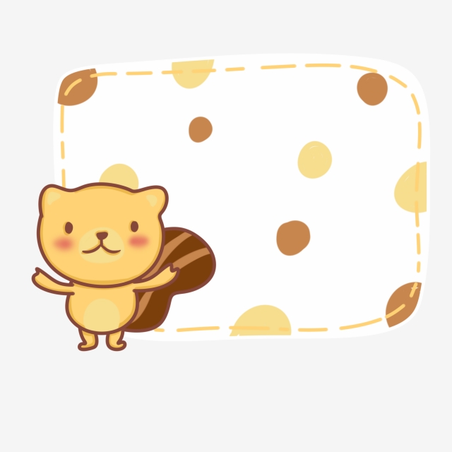 640x640 Yellow Animal Border Squirrel Border Illustration Hand Drawn