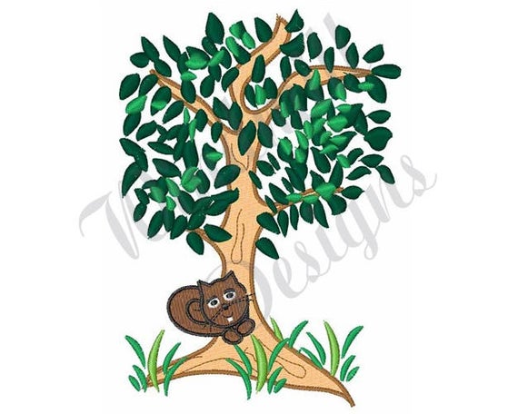 570x456 Squirrel In Tree Machine Embroidery Design Etsy