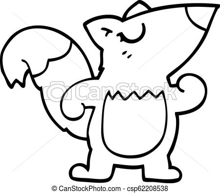 450x395 Line Drawing Cartoon Confident Squirrel