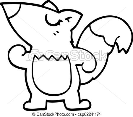 450x395 Line Drawing Cartoon Squirrel