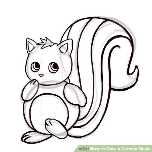 500x500 How To Draw A Cartoon Skunk Steps