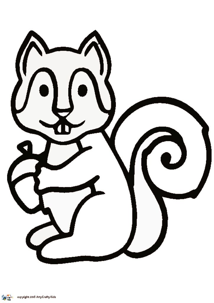 724x1024 Squirrel Outline Arty Crafty Kids