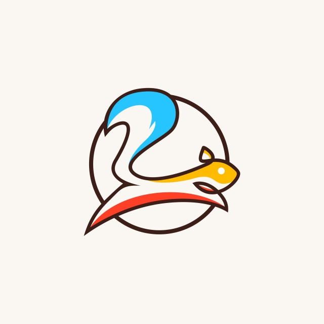 640x640 Squirrel Logo Colorful Line Art Outline Icon Template For Free
