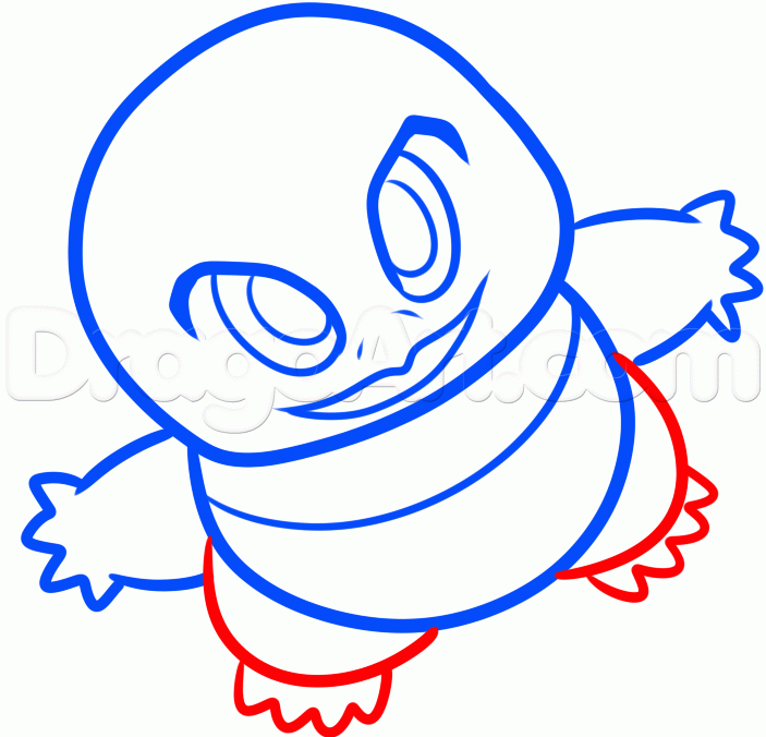 703x676 How To Draw Anime Squirtle, Step