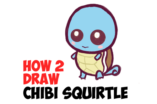 500x332 How To Draw Cute Baby Chibi Squirtle From Pokemon Easy Step