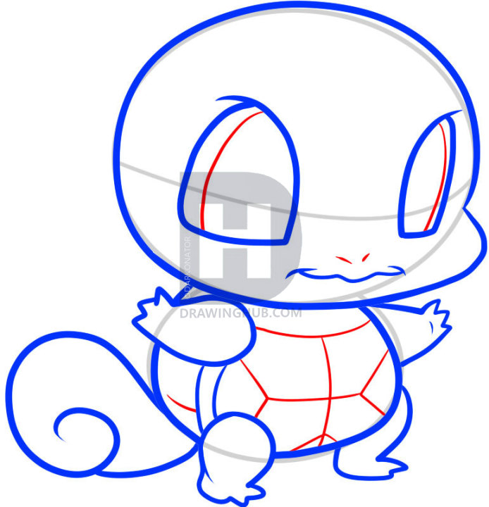 694x720 How To Draw Chibi Squirtle, Squirtle, Step