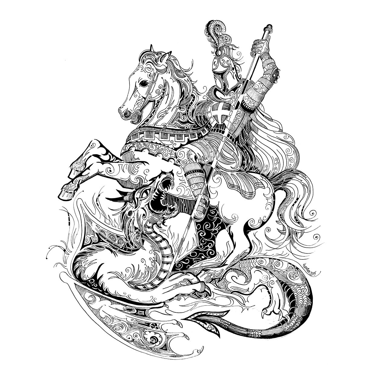 1240x1240 Saint George And The Dragon On Behance Rave San Jorge