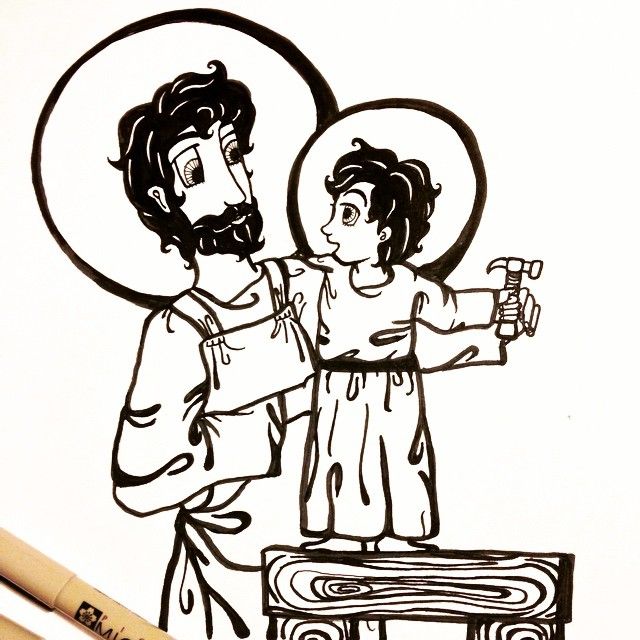640x640 st joseph teaching jesus carpentry