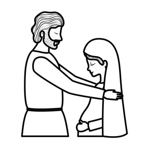 300x300 Virgin Mary Pregnancy And Saint Joseph Vector Illustration Design