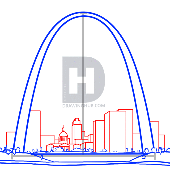 720x720 how to draw the gateway arch, gateway arch, step