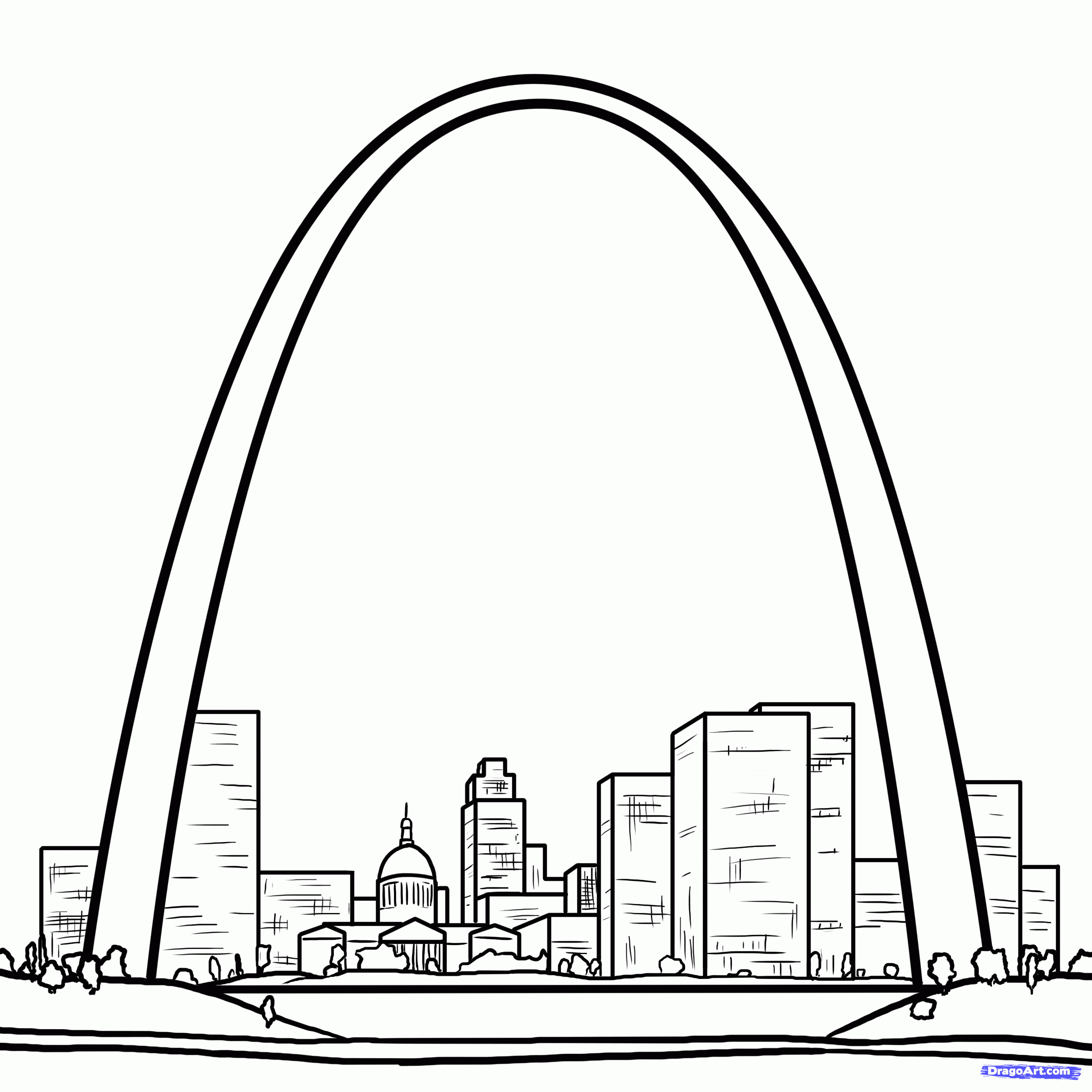 2550x2550 how to draw the gateway arch, gateway arch, step