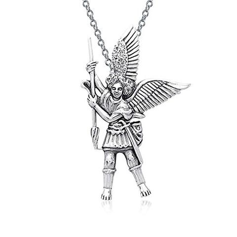 480x480 Guardian Angel St Michael The Archangel Sterling Silver Pendant