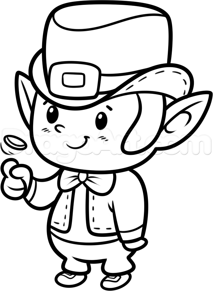 703x962 How To Draw A Chibi Leprechaun, Step