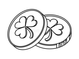 320x240 St Patricks Day Drawings St Patrick Day Coins Sign Outline Stock