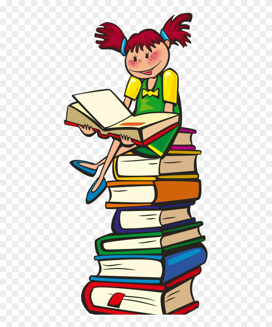 880x1057 Temporary Drawing Of Child Sitting On Stack Of Books Reading