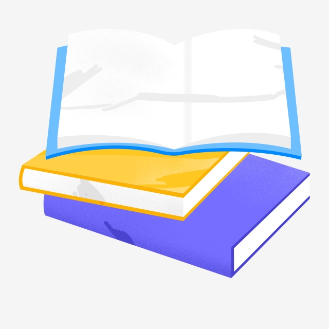 640x640 Cartoon Hand Drawing A Stack Of Books Design, Cartoon, Decorative