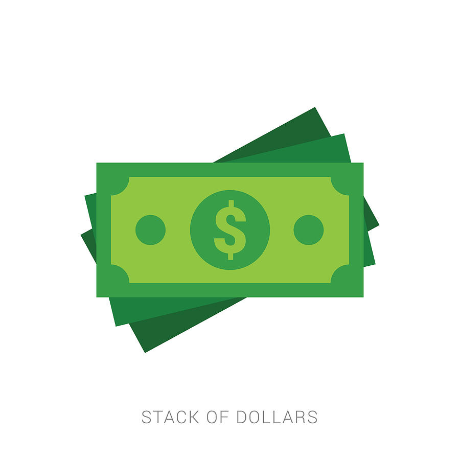 900x900 Stack Of Dollars Paper Bills Or Money