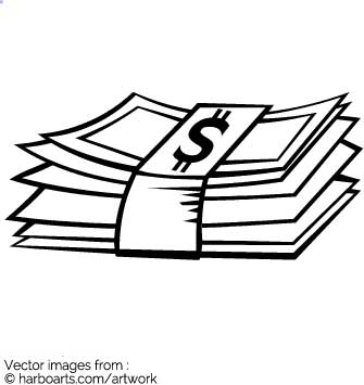 335x355 Stack Of Money Clipart Black And White