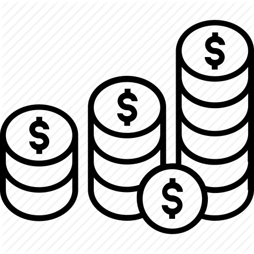 512x512 cash, coins stack, currency coins, money, wealth icon