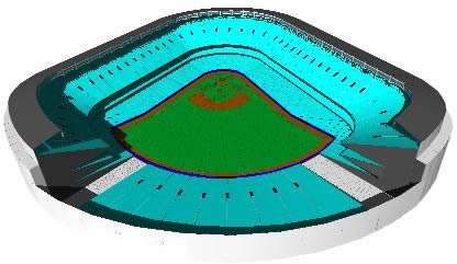 416x241 Base Ball Stadium In Autocad Cad Download