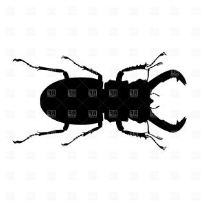 300x300 Dumpy Stag Beetle Silhouette Vector Clipart Soidergi