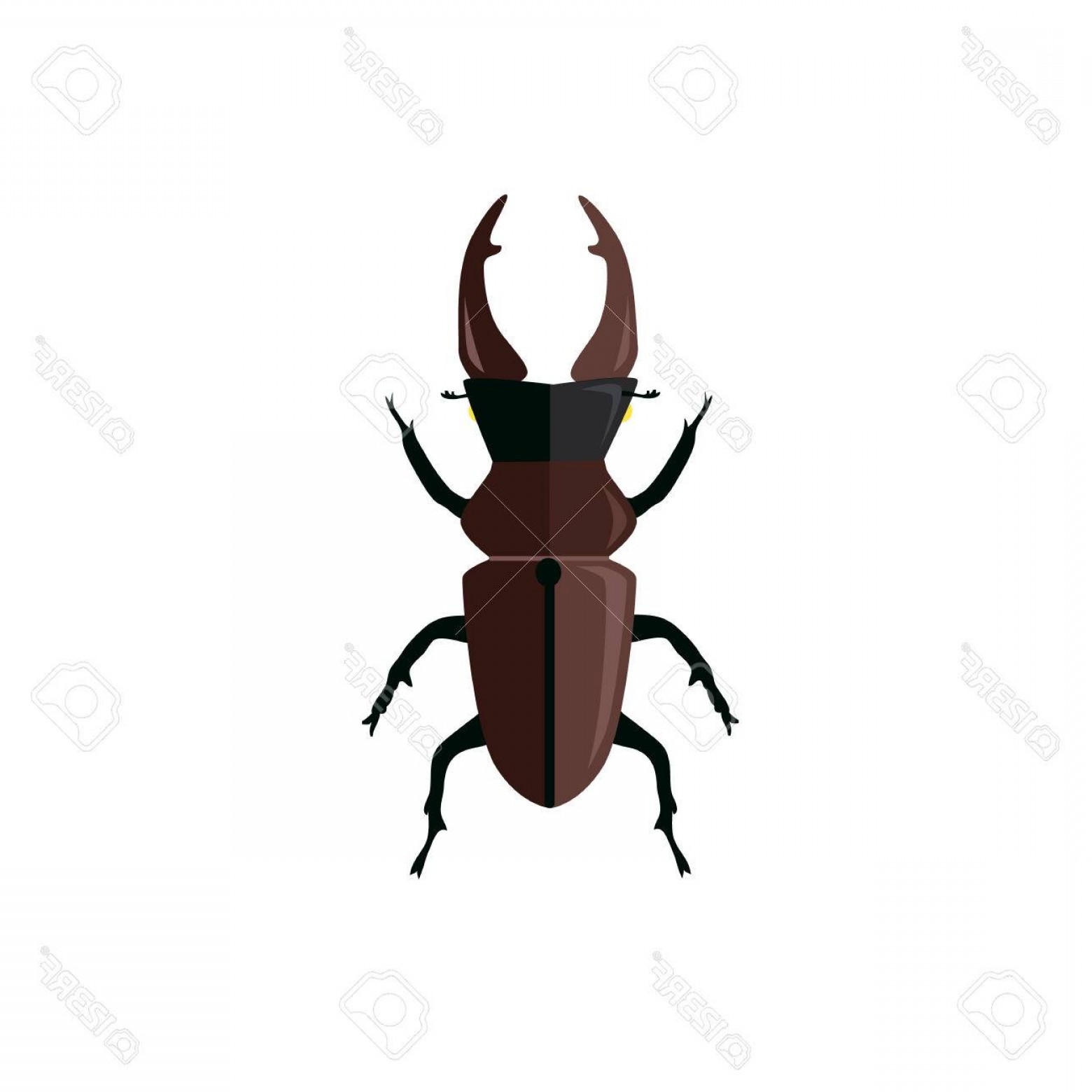 1560x1560 photostock vector icon of big beetle deer with horns stag beetle