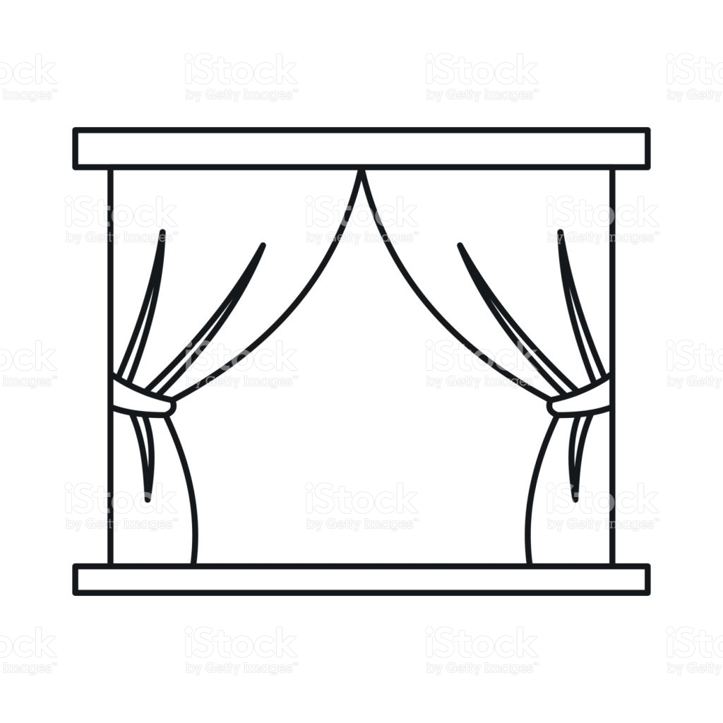 1024x1024 Theatre Curtains Clipart Black And White