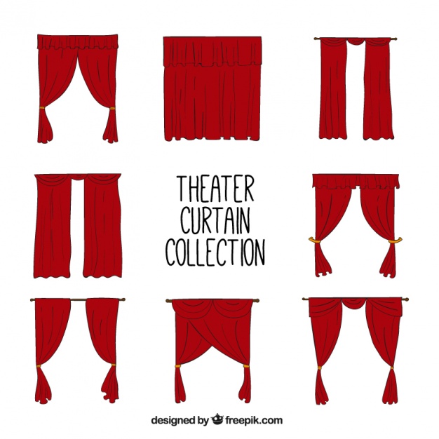 626x626 Collection Of Hand Drawn Theater Curtains Vector Free Download