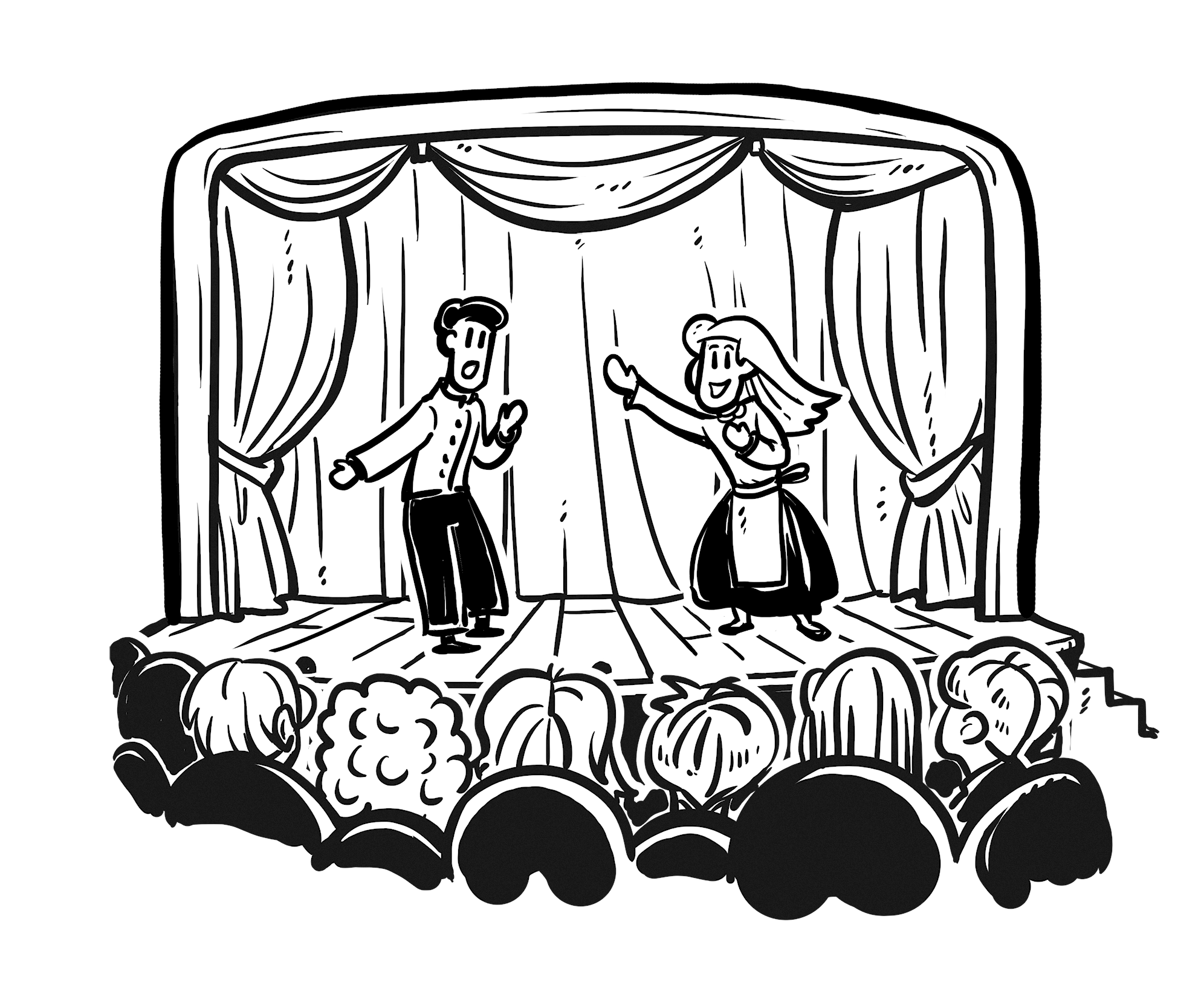 1992x1654 Stage Drawing Audience For Free Download