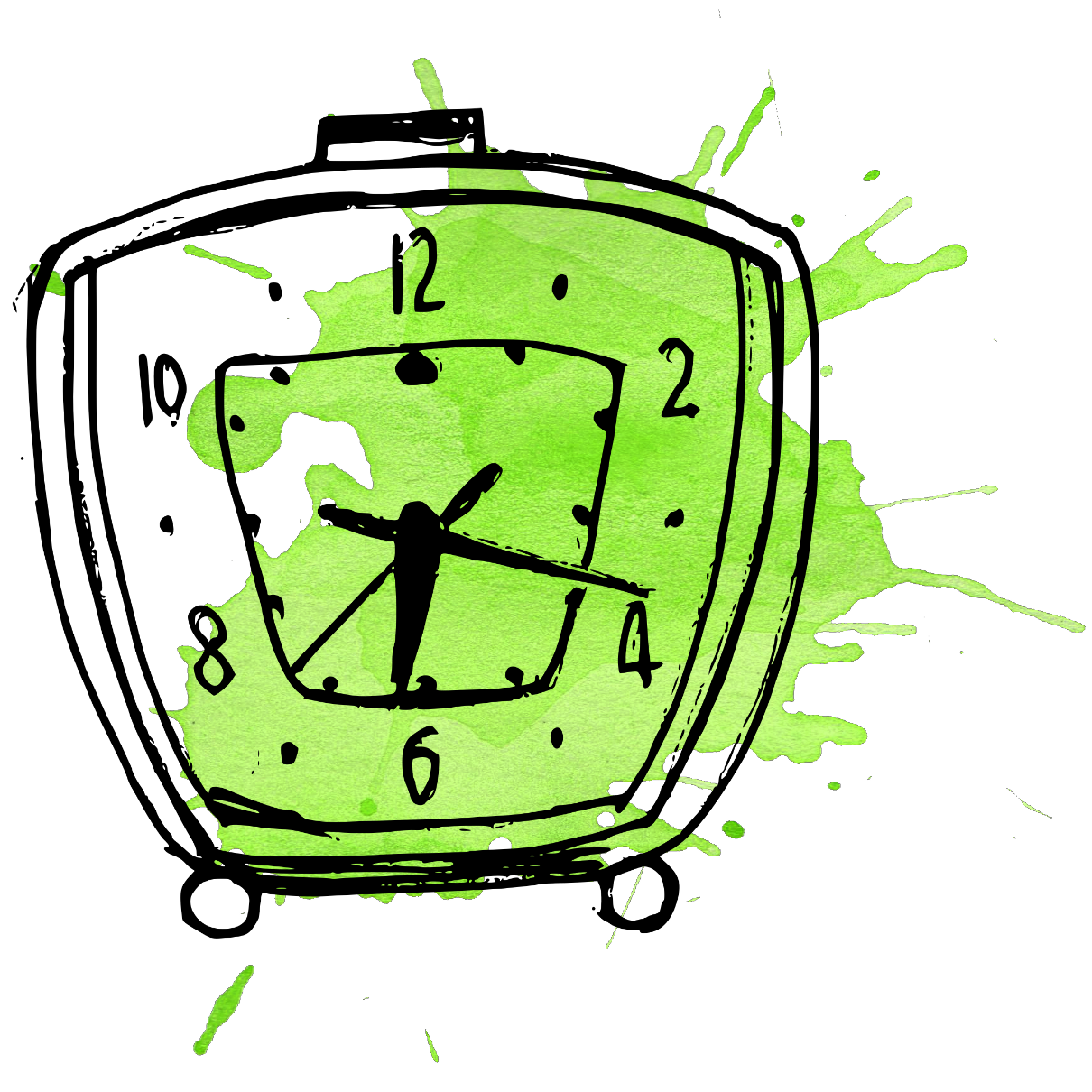 1210x1210 Ftestickers Clock Watercolor Stain Splash Paint Paintin