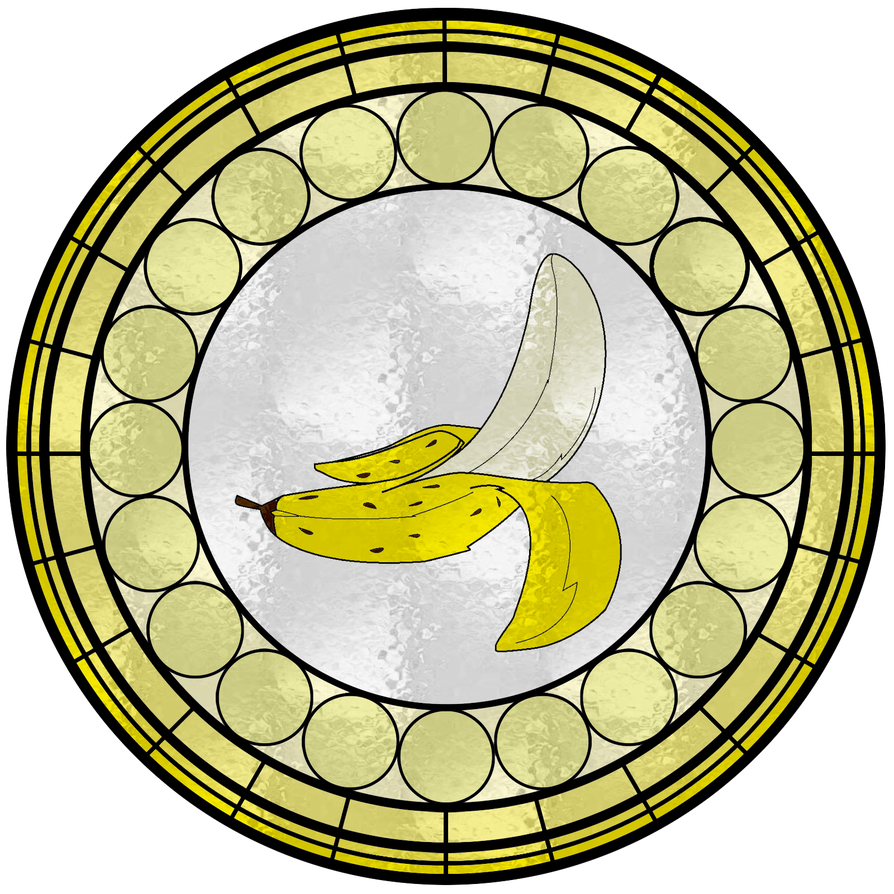 894x894 Banana Stained Glass Window
