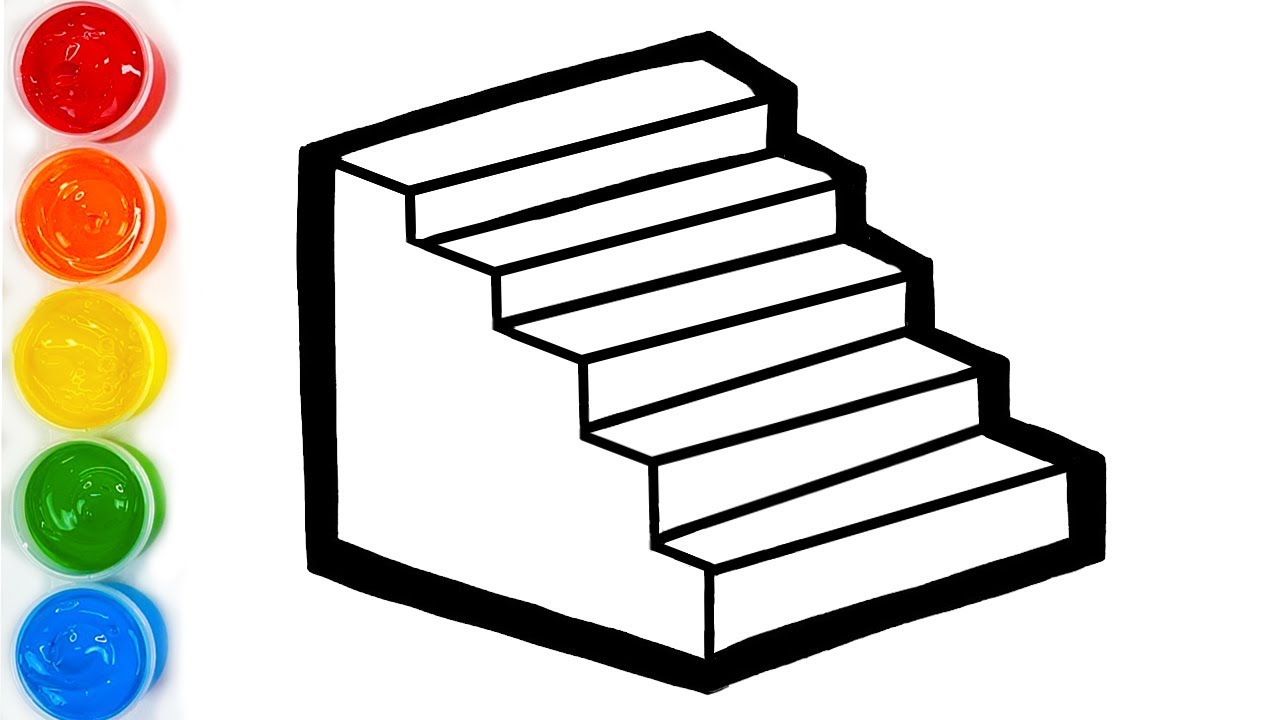 1280x720 Glitter Stairs Coloring And Drawing For Kids, Cupcakes Coloring