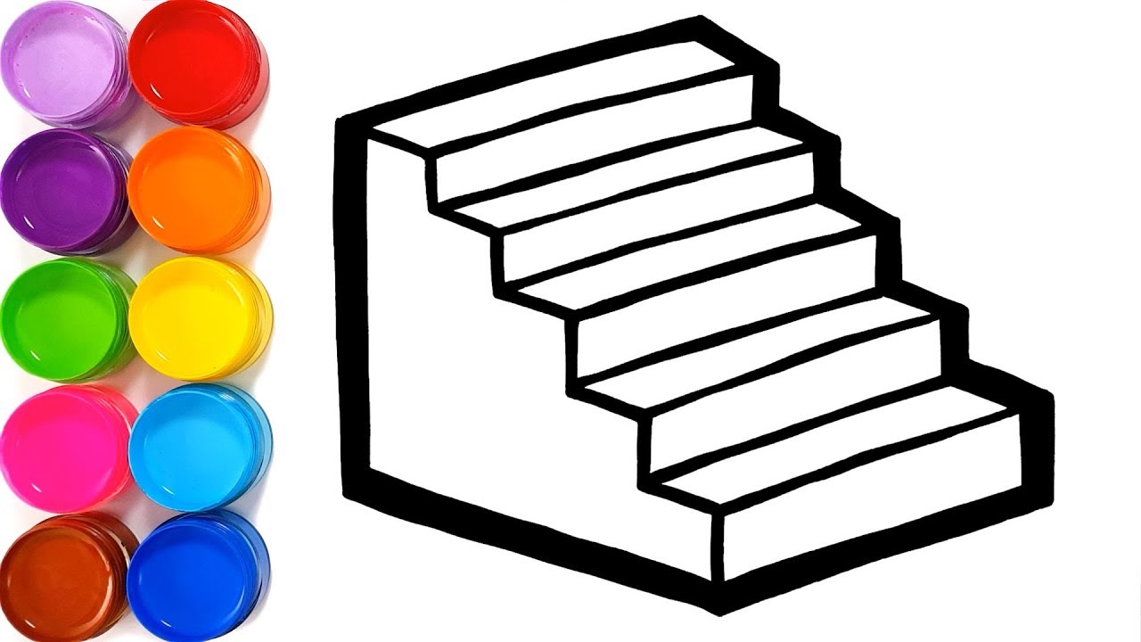 1280x720 Glitter Stairs Coloring And Drawing And Ice Creams For Kids