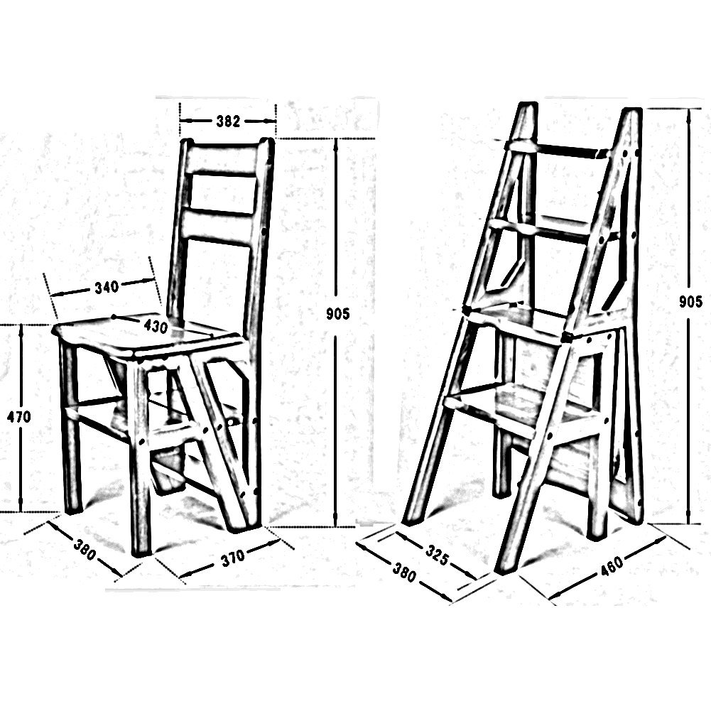 1001x1001 Haipeng Wooden Foldable Backrest Chair Steps Ladder Moving