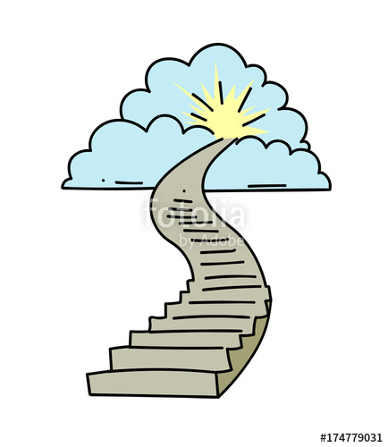434x500 stairway to heaven cartoon hand drawn image original colorful