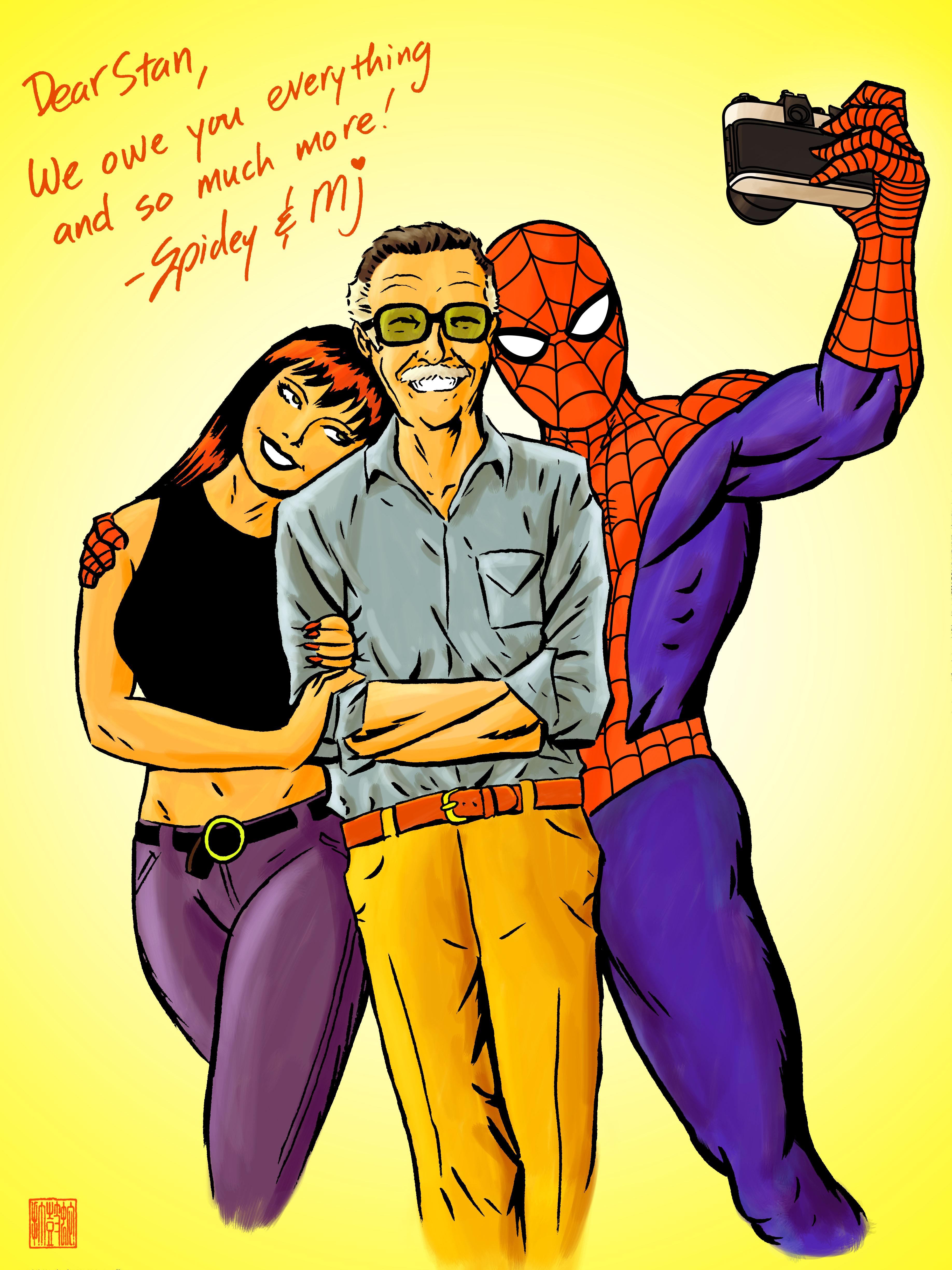 3672x4896 Spider Man And Mary Jane Say Goodbye To Stan Lee
