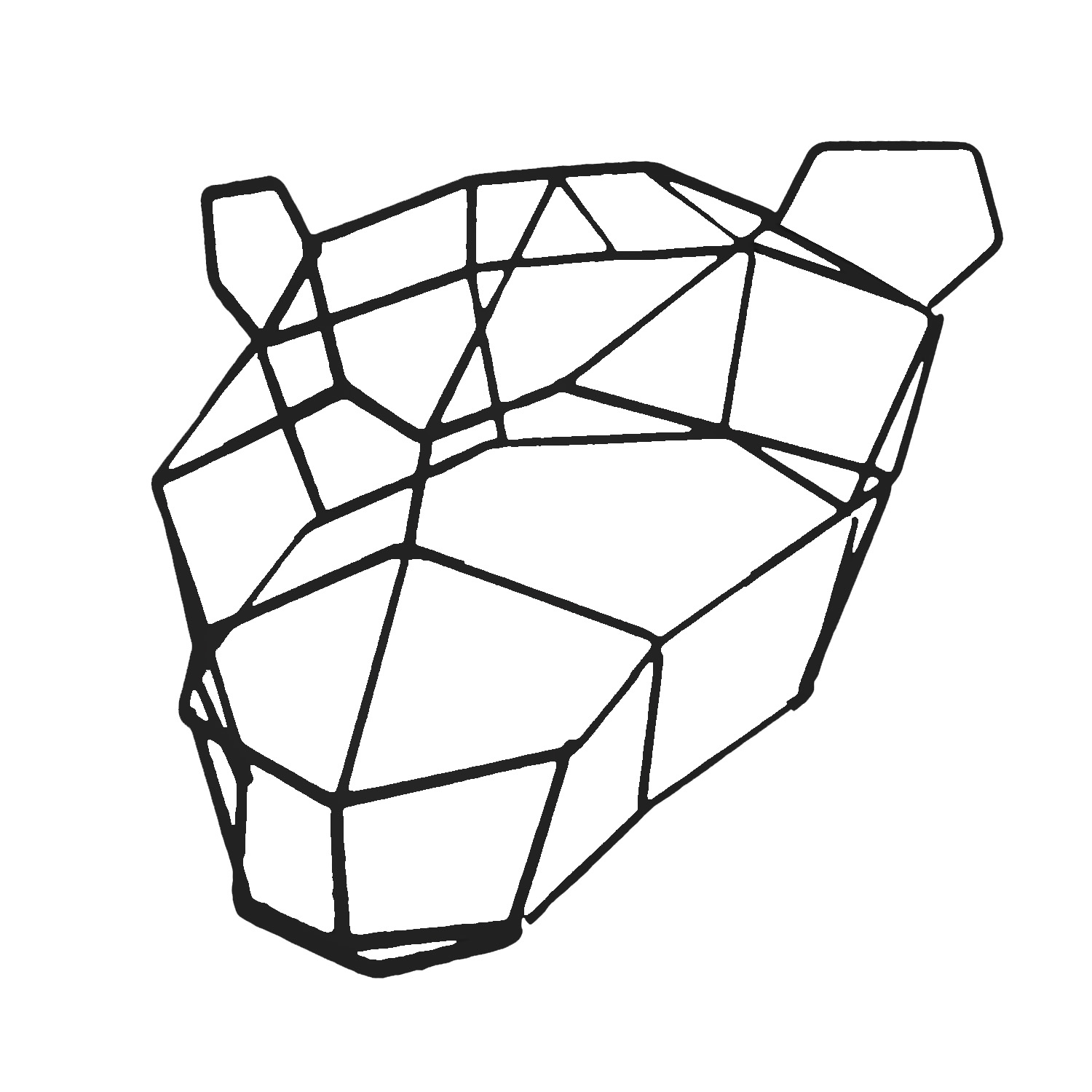 1500x1500 Standing Black Bear Drawing