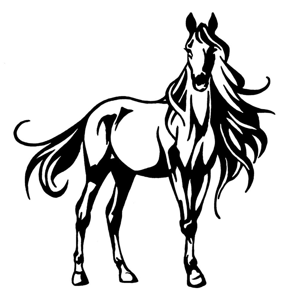 951x1000 Horse Standing Horse Sticker Decal Brand New For Car, Float, Tack