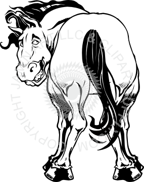 285x361 Horse Standing Rear View