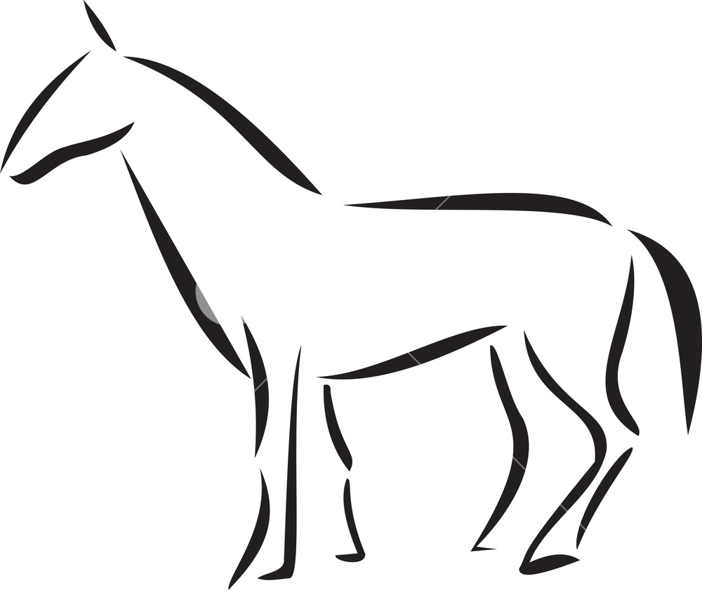 1000x841 Illustration Of A Standing Horse Royalty Free Stock Image