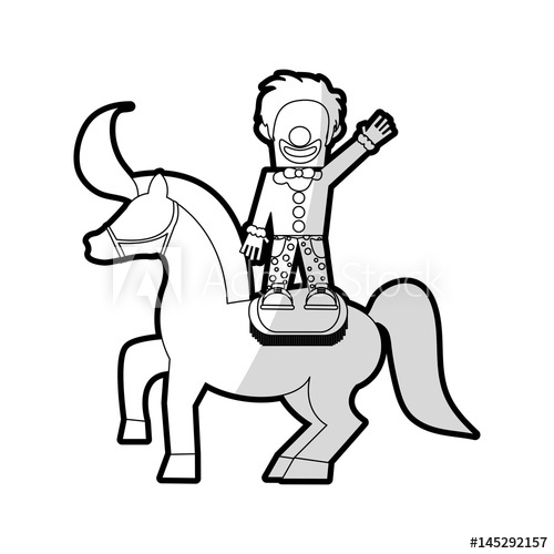 500x500 Clown With No Eyes Standing On Horse Cartoon Icon Image Vector