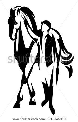 299x470 Horse And Horseman Standing