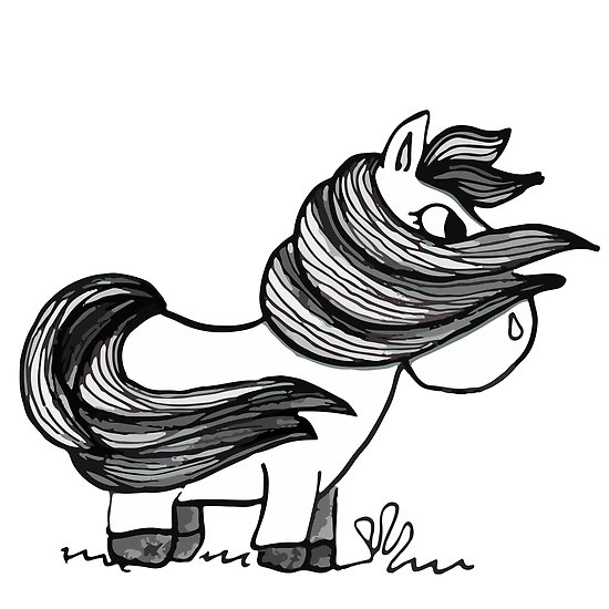 550x550 Cartoon Cute Horse Standing Posters