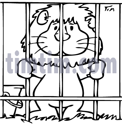 396x411 Free Drawing Of A Lion Cage Bw From The Category Wild Animals