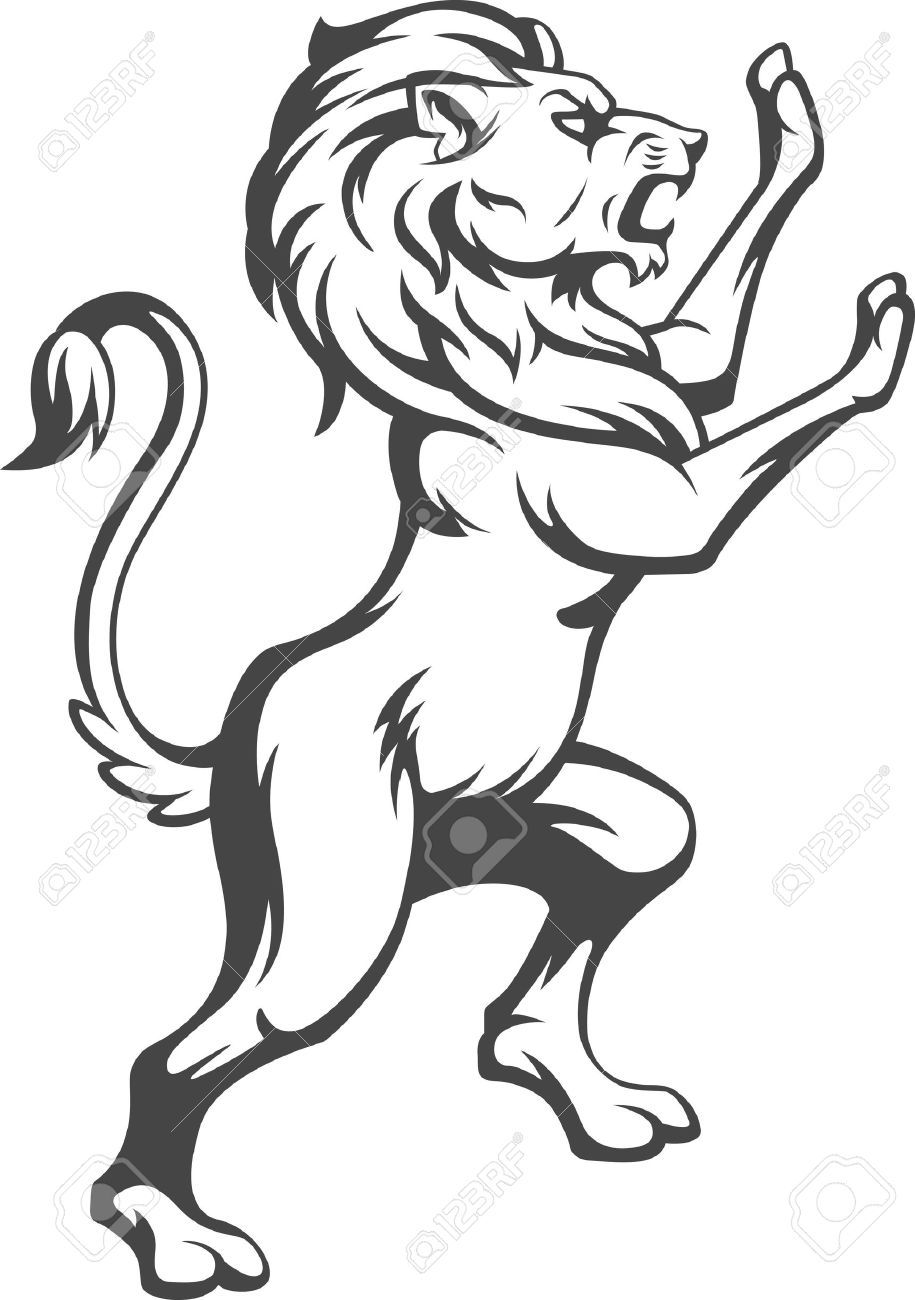 915x1300 Heraldic Lion Vector Standing Royalty Free Cliparts, Vectors