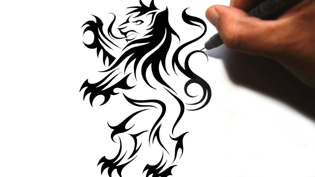 1280x720 how to draw a rampant lion