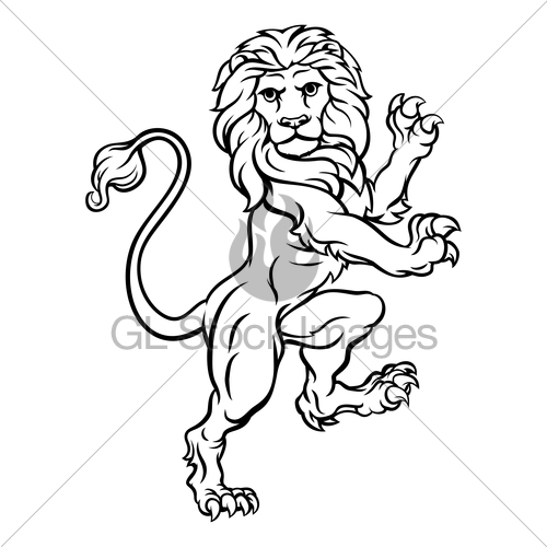 500x500 lion rampant heraldic crest coat of arms gl stock images