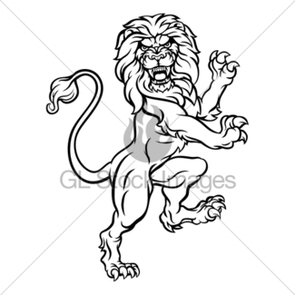 325x325 lion standing rampant heraldic crest gl stock images
